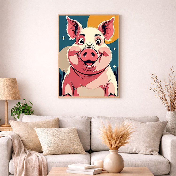 Plakat Zabawna Świnka Kompozycja 4