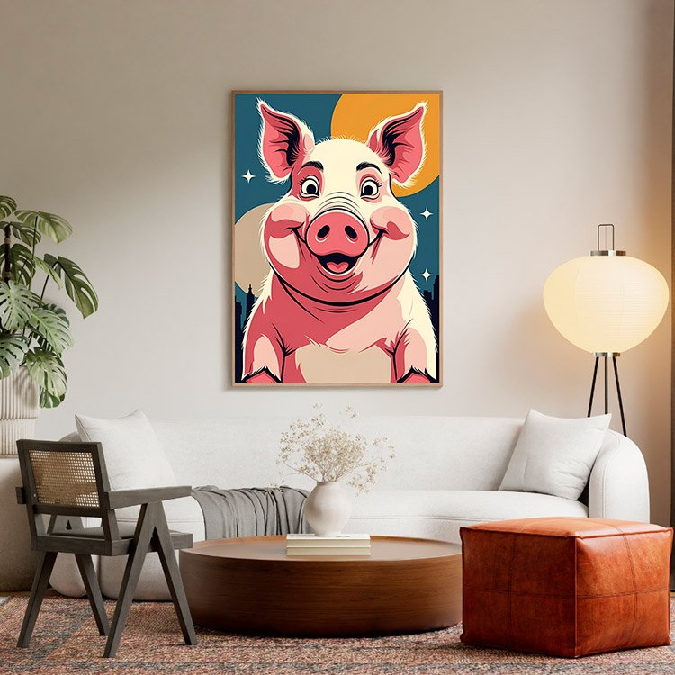 Plakat Zabawna Świnka Kompozycja 5