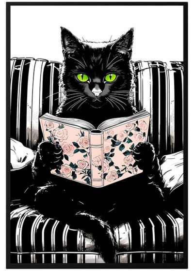 Plakat Zaczytany Kot