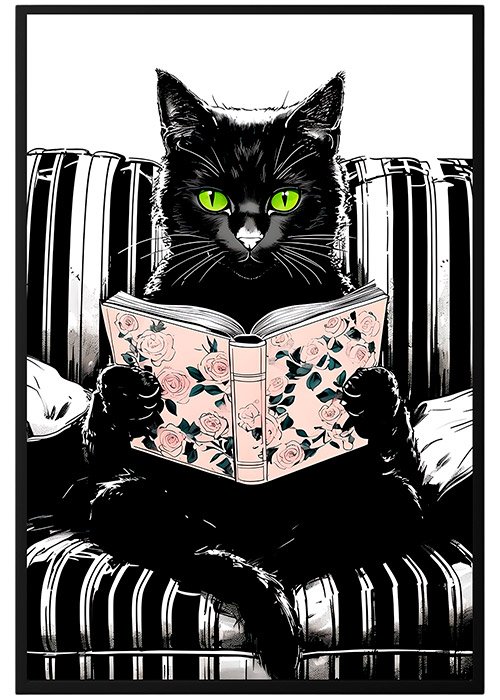 Plakat Zaczytany Kot