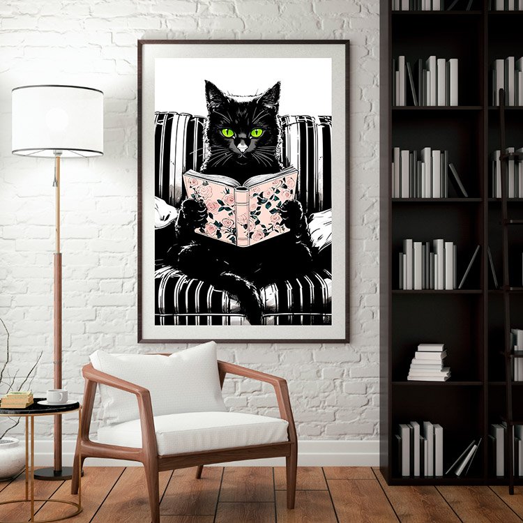 Plakat Zaczytany Kot Kompozycja 3