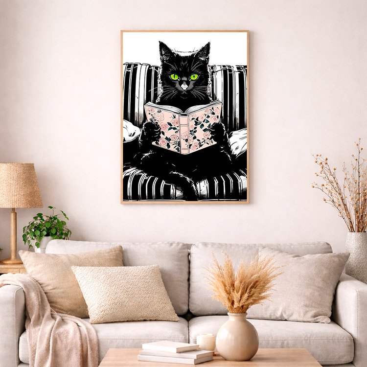 Plakat Zaczytany Kot Kompozycja 4