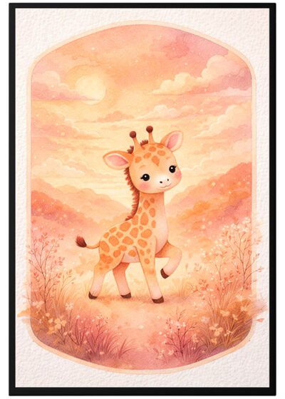 Plakat Żyrafa O Zmierzchu
