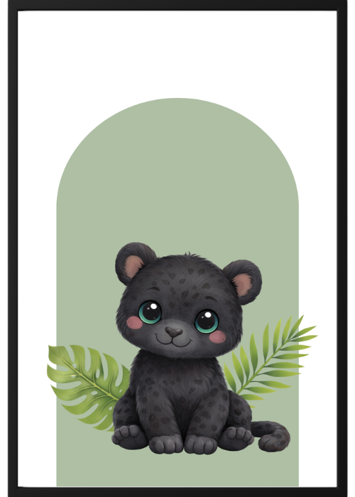 Plakat Czarna Pantera Zielony Kompozycja 1