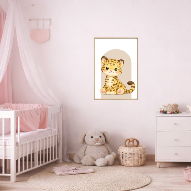Plakat Gepard Beżowy Kompozycja 3