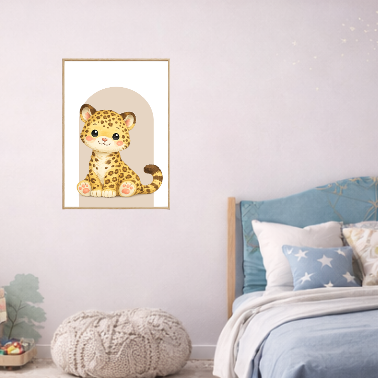 Plakat Gepard Beżowy Kompozycja 4