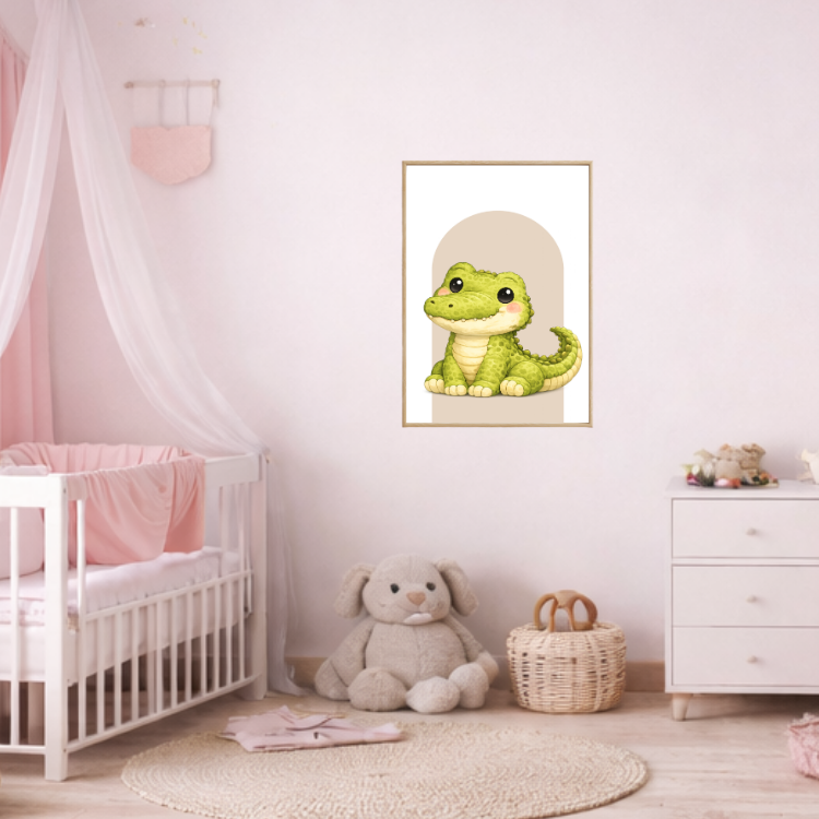 Plakat Krokodyl Beżowy Kompozycja 3