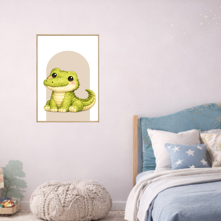 Plakat Krokodyl Beżowy Kompozycja 4