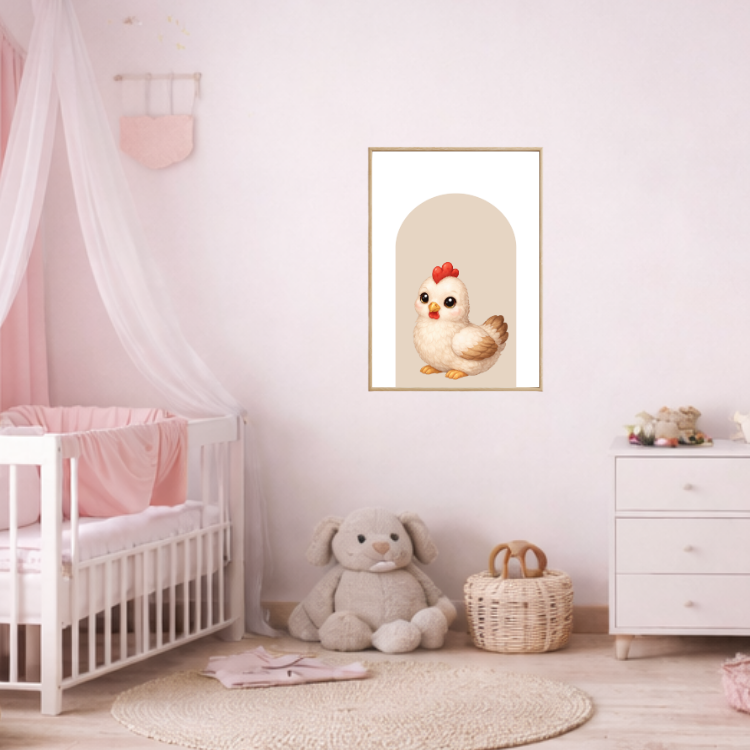 Plakat Kurka Beżowy Kompozycja 3