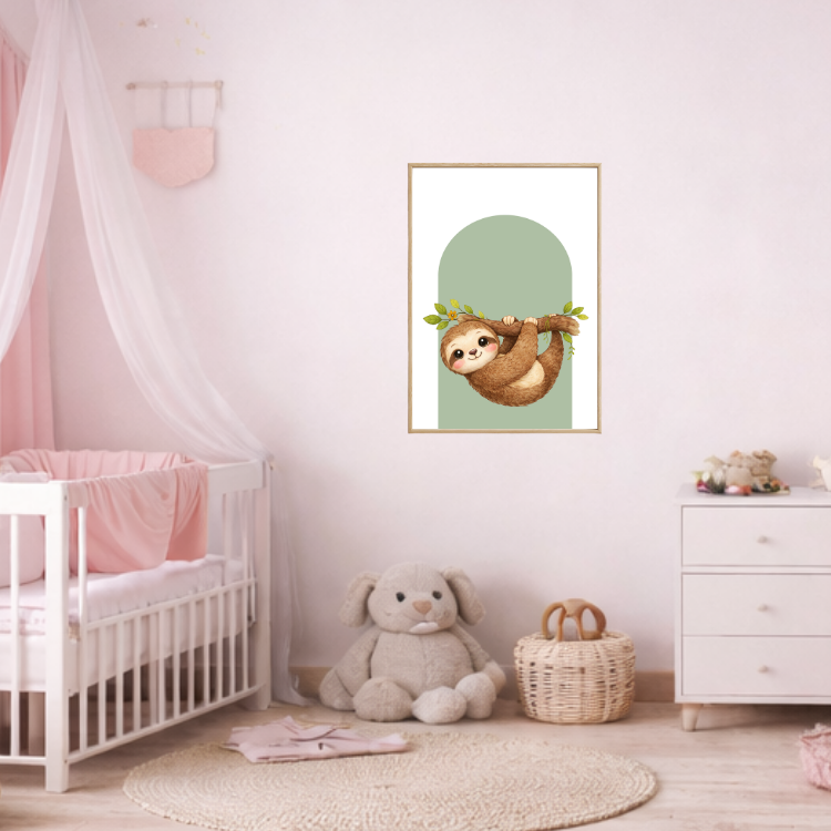 Plakat Leniwiec Zielony Kompozycja 3