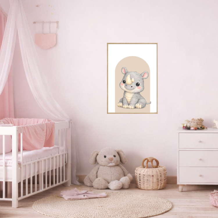 Plakat Nosorożec Beżowy Kompozycja 3