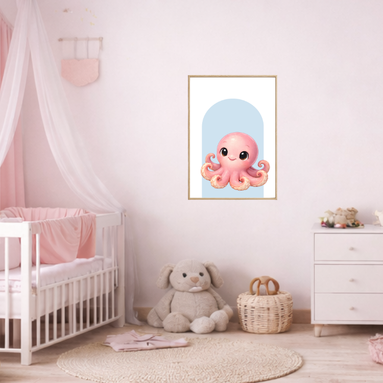 Plakat Ośmiornica Błękitny Kompozycja 3