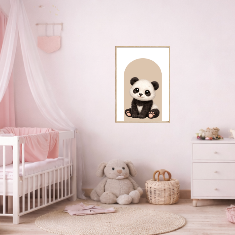 Plakat Panda Beżowy Kompozycja 3