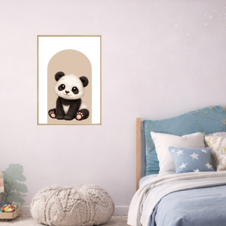 Plakat Panda Beżowy Kompozycja 4
