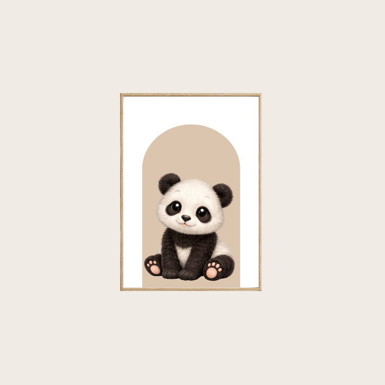 Plakat Panda Beżowy Kompozycja 5