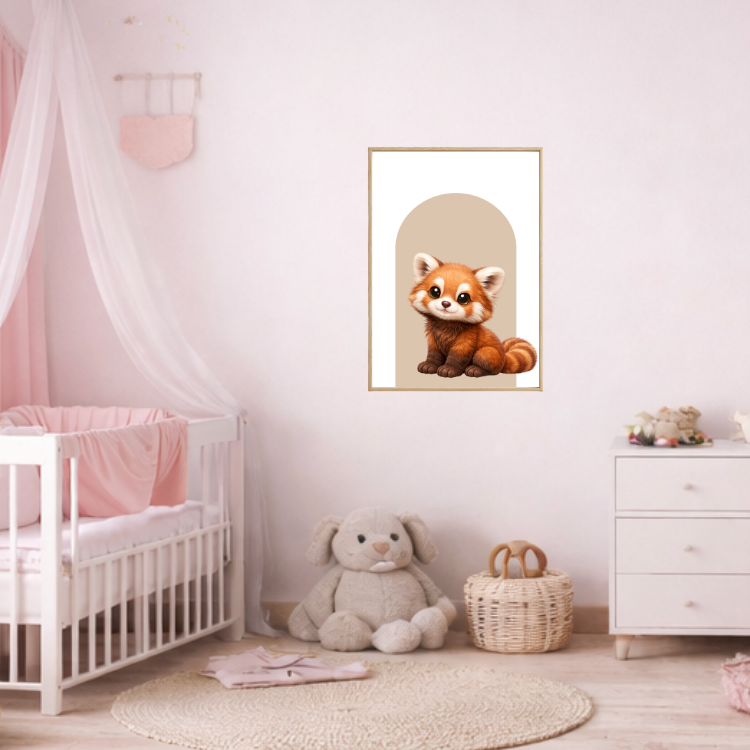 Plakat Panda Ruda Beżowy Kompozycja 3
