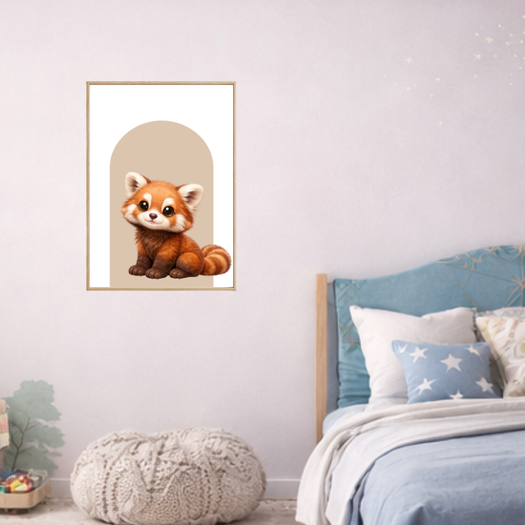 Plakat Panda Ruda Beżowy Kompozycja 4