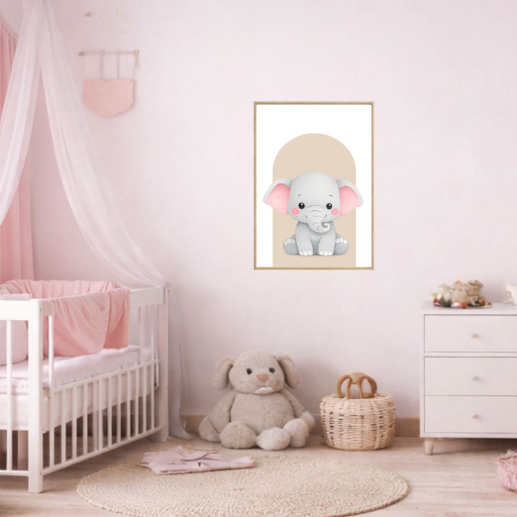 Plakat Słoń Beżowy Kompozycja 3