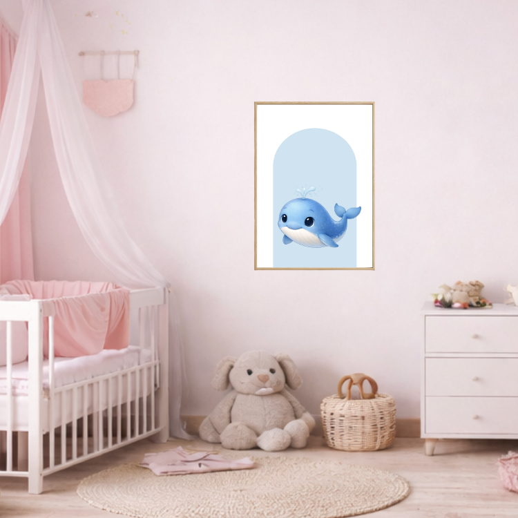 Plakat Wieloryb Błękitny Kompozycja 3