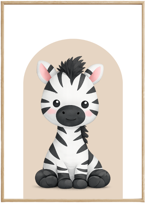 Plakat Zebra Beżowy