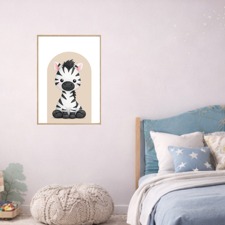 Plakat Zebra Beżowy Kompozycja 4