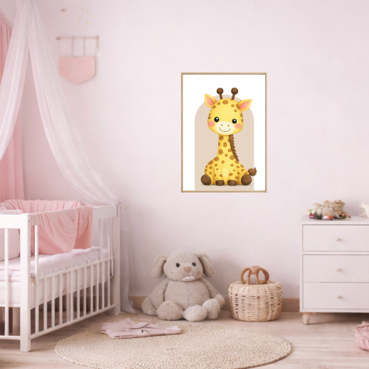 Plakat Żyrafa Beżowy Kompozycja 3