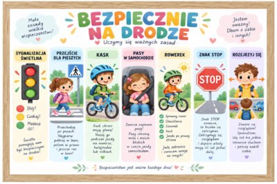 Plakat Edukacyjny Bezpiecznie Na Drodze