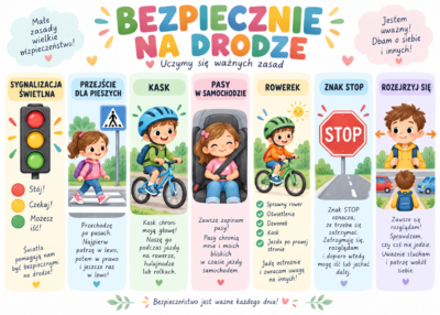 Plakat Edukacyjny Bezpiecznie Na Drodze