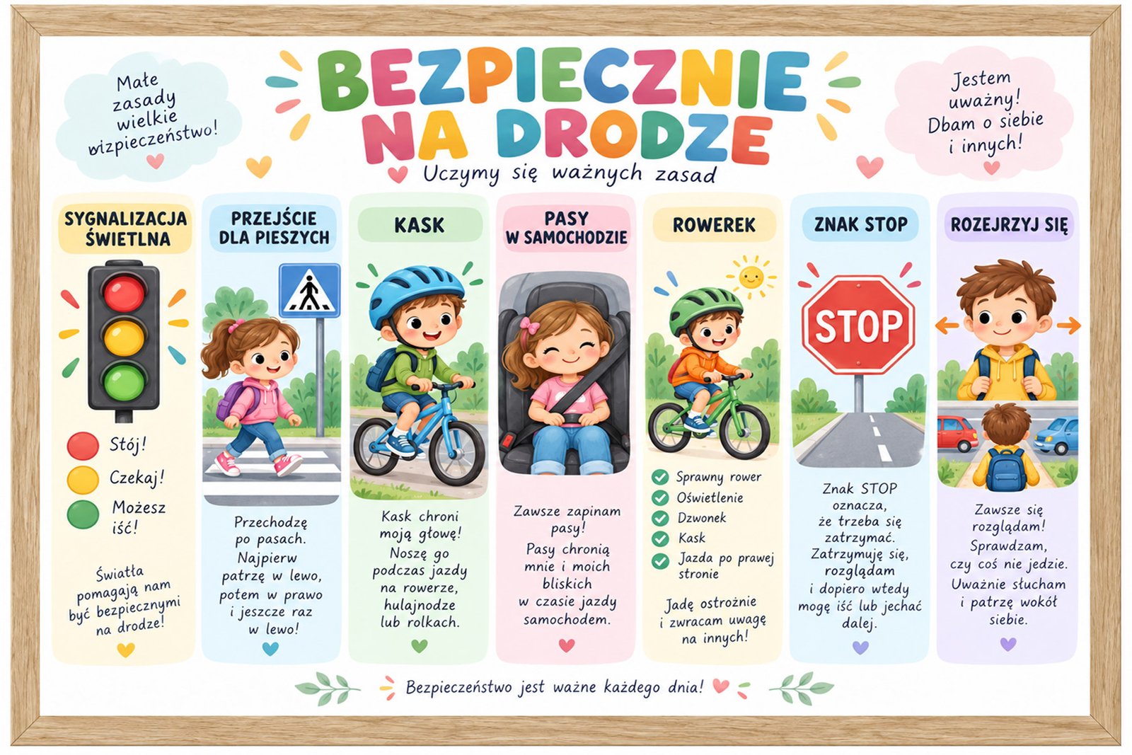 Plakat Edukacyjny Bezpiecznie Na Drodze