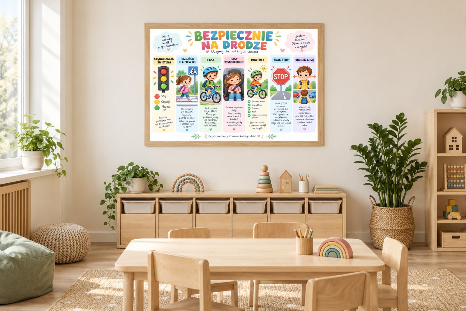 Plakat Edukacyjny Bezpiecznie Na Drodze Kompozycja 2
