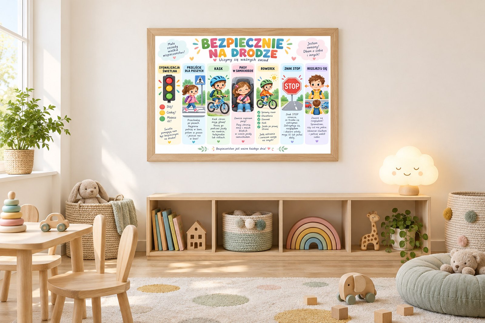 Plakat Edukacyjny Bezpiecznie Na Drodze Kompozycja 3