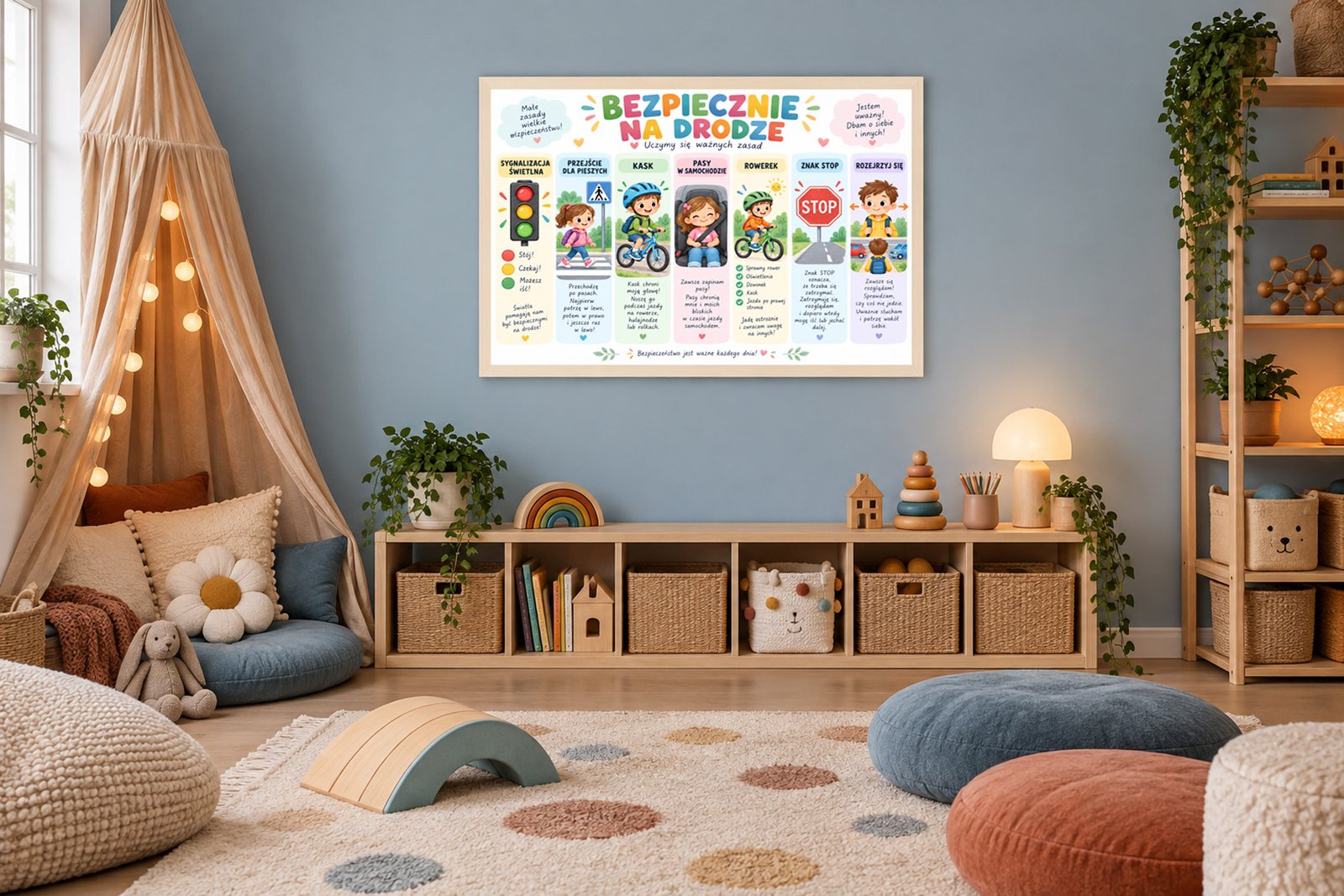 Plakat Edukacyjny Bezpiecznie Na Drodze Kompozycja 4