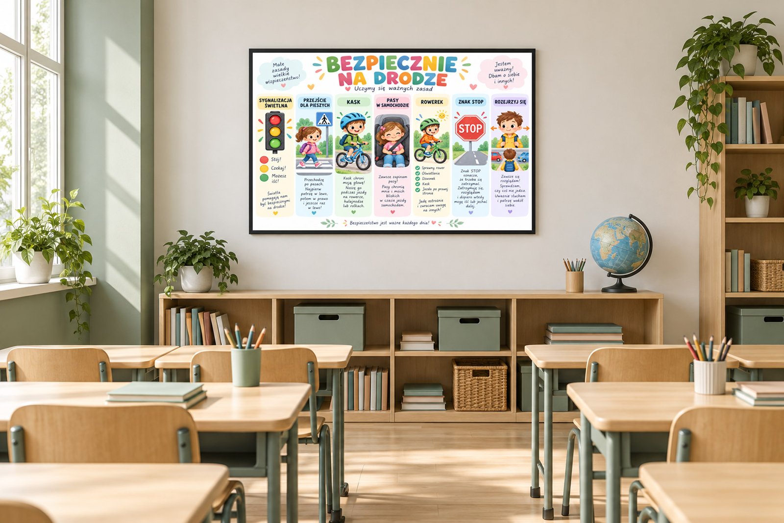 Plakat Edukacyjny Bezpiecznie Na Drodze Kompozycja 5