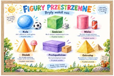Plakat Edukacyjny Figury Przestrzenne