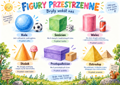 Plakat Edukacyjny Figury Przestrzenne