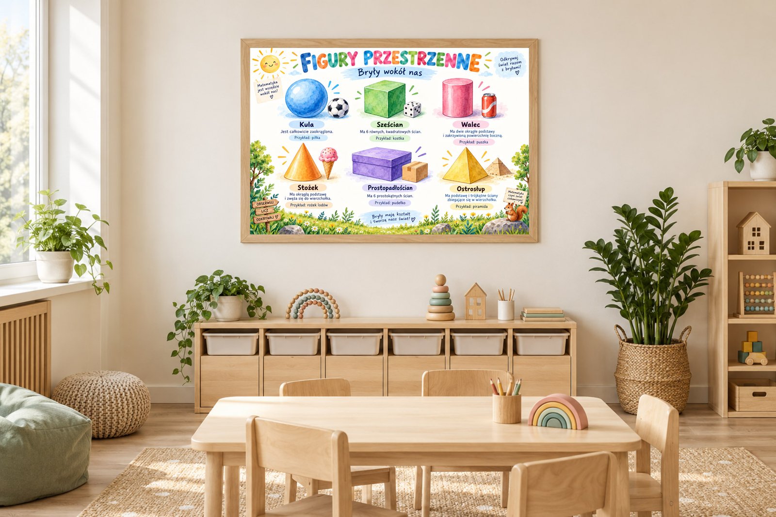 Plakat Edukacyjny Figury Przestrzenne Kompozycja 2