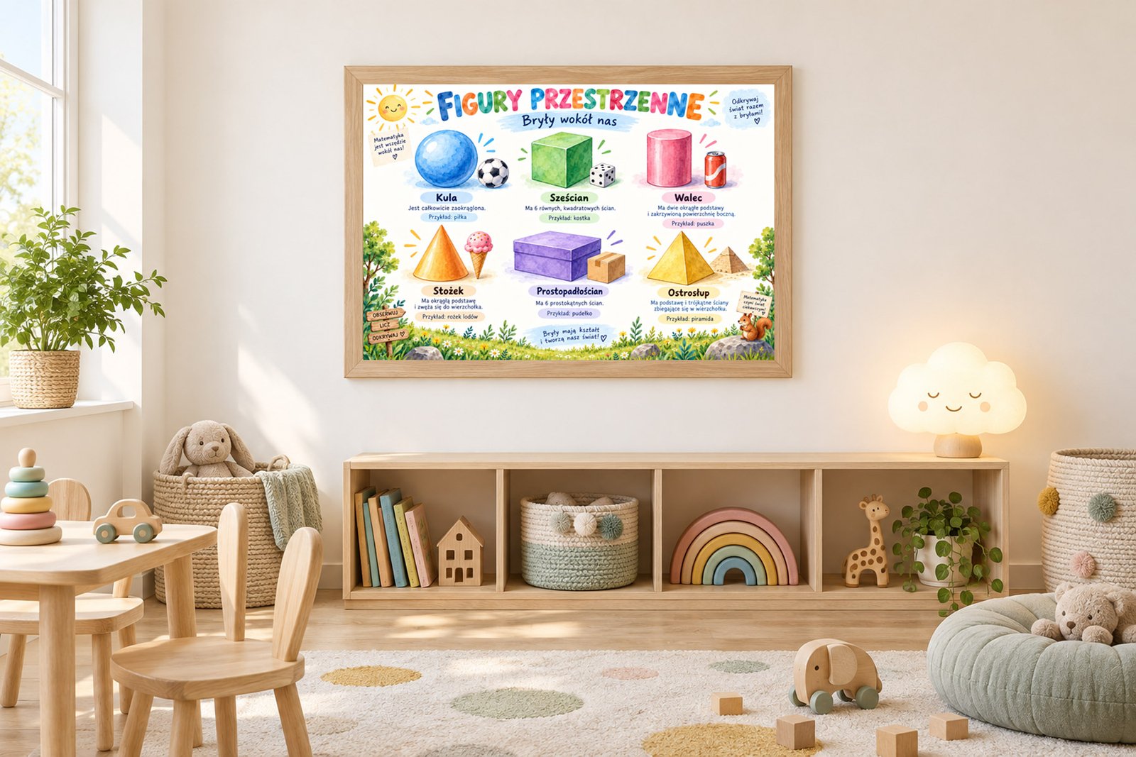 Plakat Edukacyjny Figury Przestrzenne Kompozycja 3