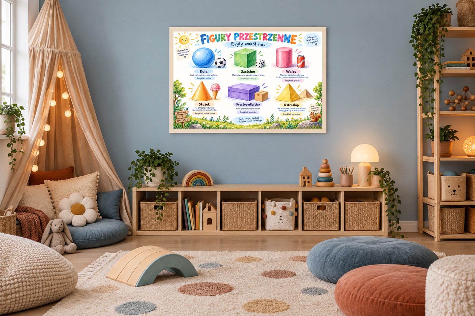 Plakat Edukacyjny Figury Przestrzenne Kompozycja 4