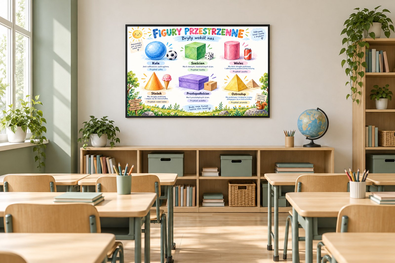 Plakat Edukacyjny Figury Przestrzenne Kompozycja 5