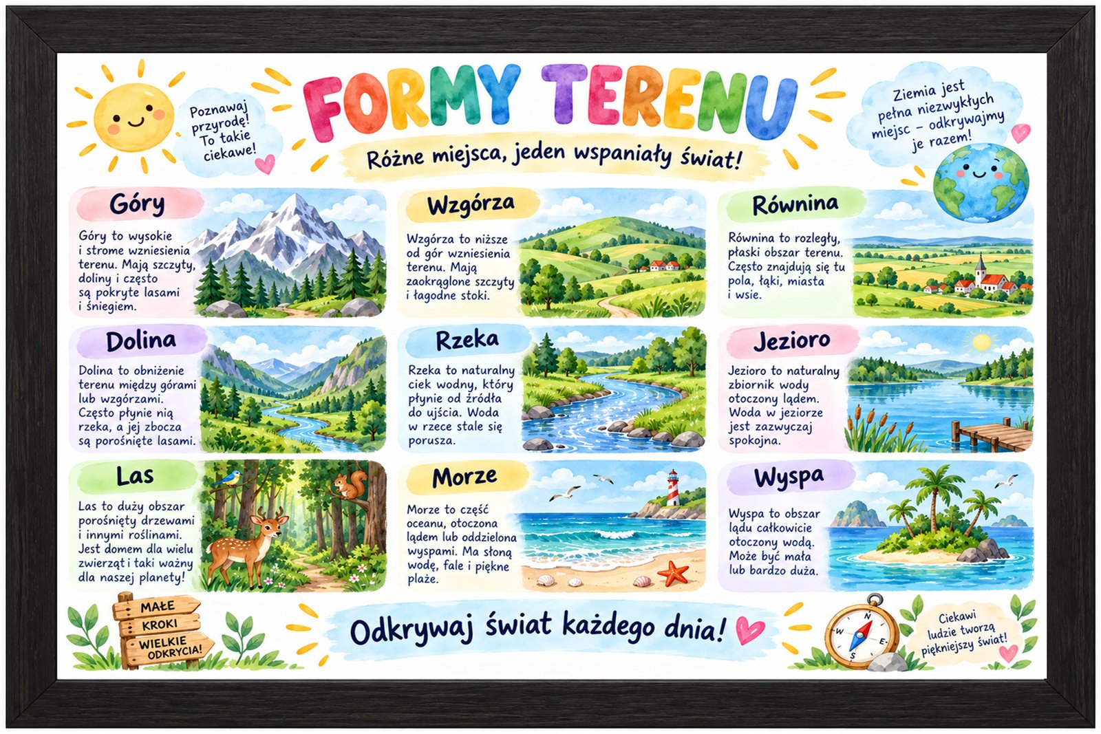Plakat Edukacyjny Formy Terenu Kompozycja 1