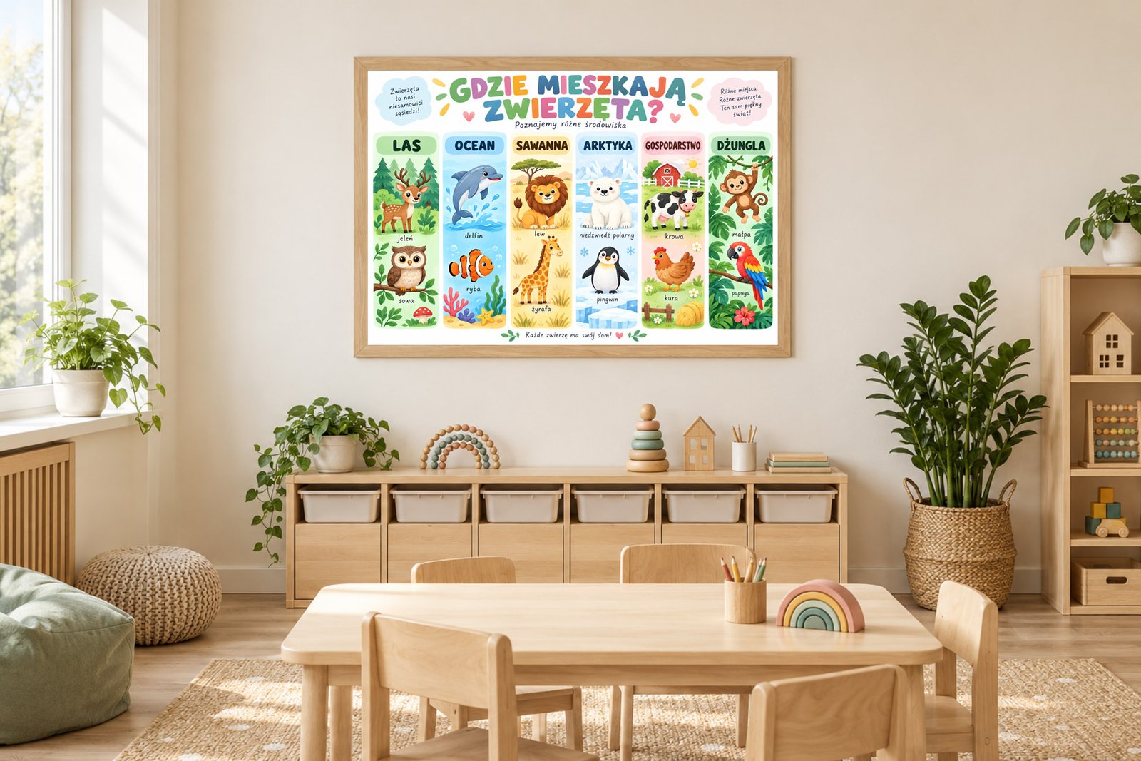 Plakat Edukacyjny Gdzie Mieszkają Zwierzęta Kompozycja 2