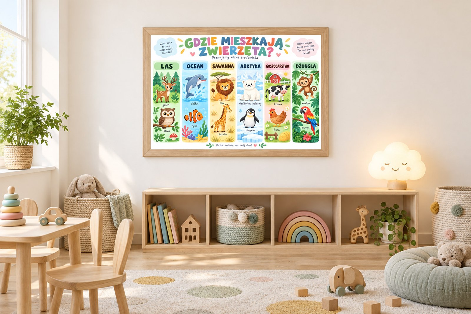 Plakat Edukacyjny Gdzie Mieszkają Zwierzęta Kompozycja 3