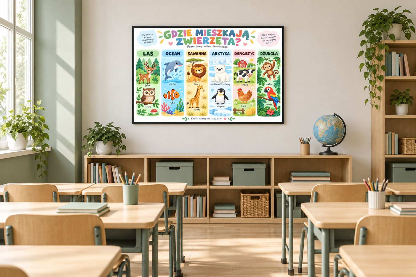 Plakat Edukacyjny Gdzie Mieszkają Zwierzęta Kompozycja 5