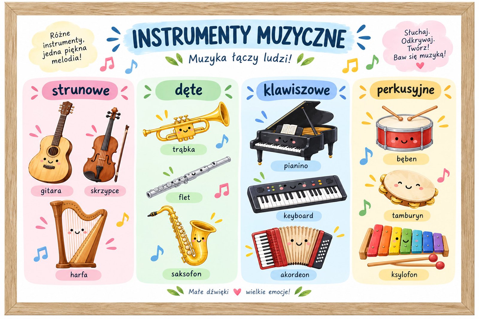 Plakat Edukacyjny Instrumenty Muzyczne