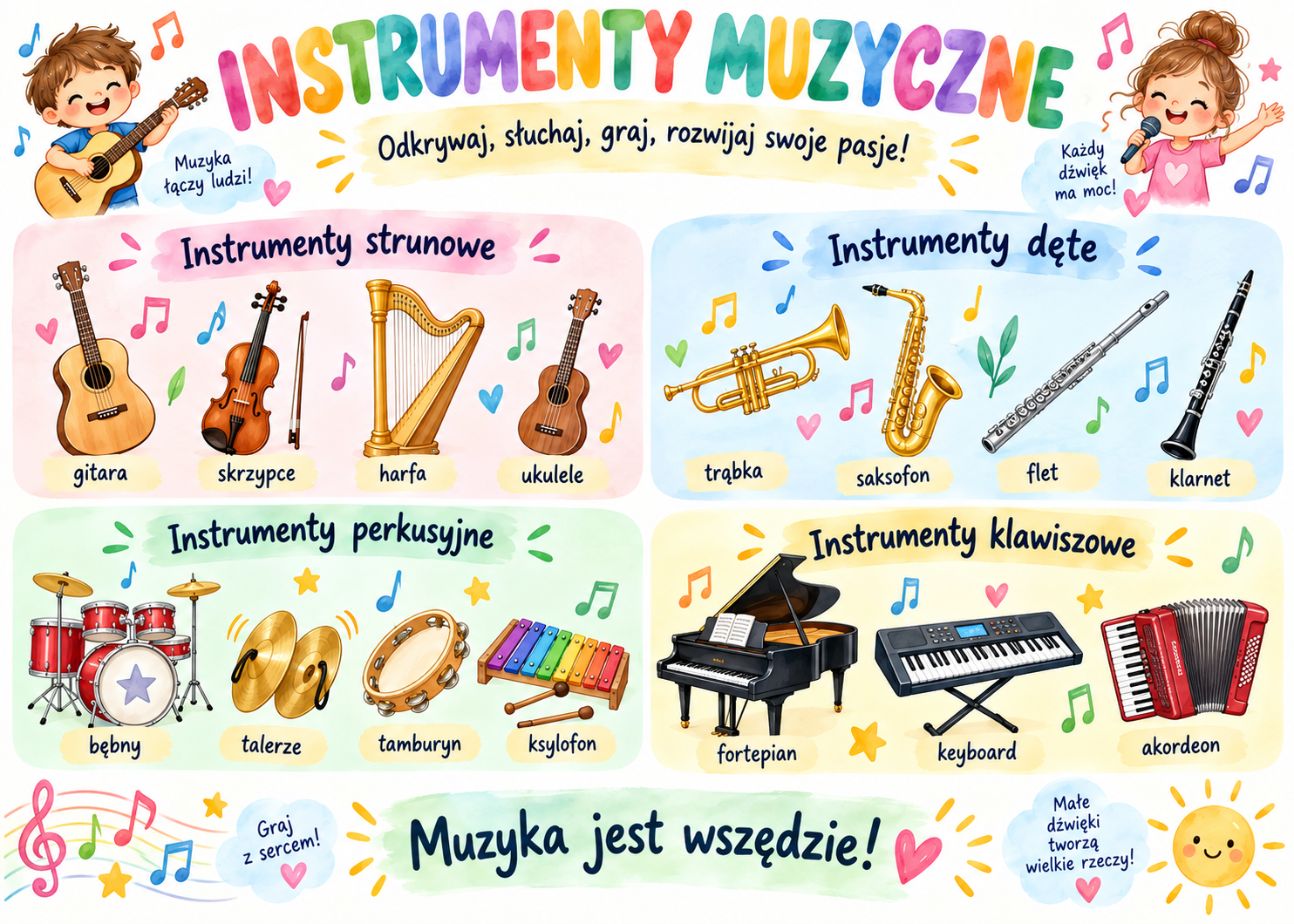 Plakat Edukacyjny Instrumenty Muzyczne 3