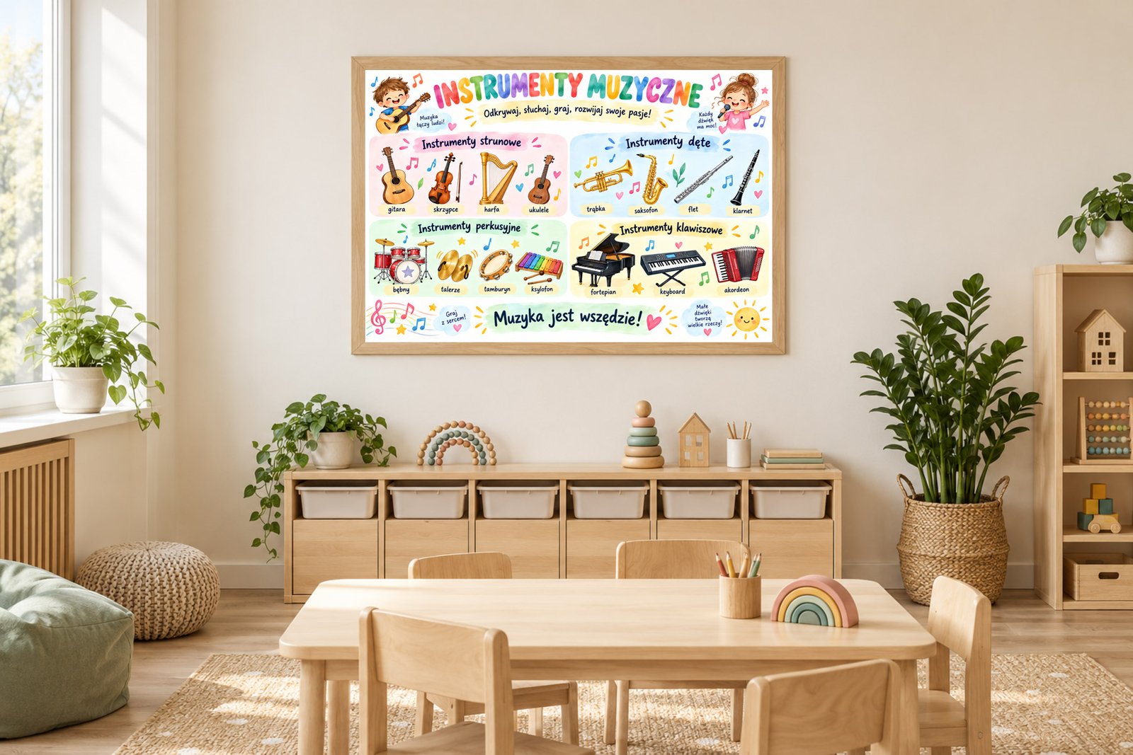 Plakat Edukacyjny Instrumenty Muzyczne 3 Kompozycja 2