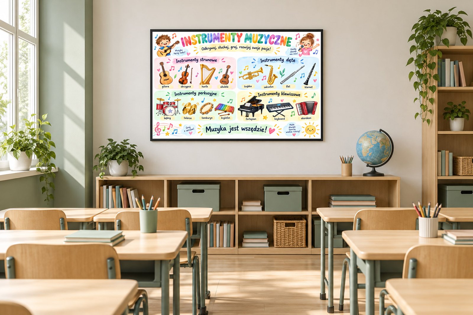 Plakat Edukacyjny Instrumenty Muzyczne 3 Kompozycja 5