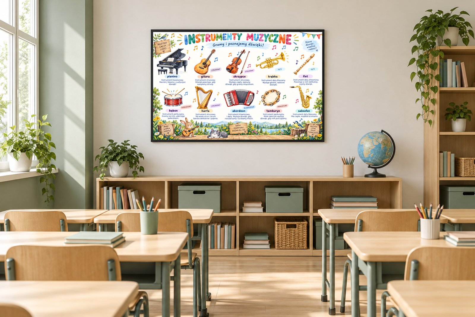 Plakat Edukacyjny Instrumenty Muzyczne 4 Kompozycja 5
