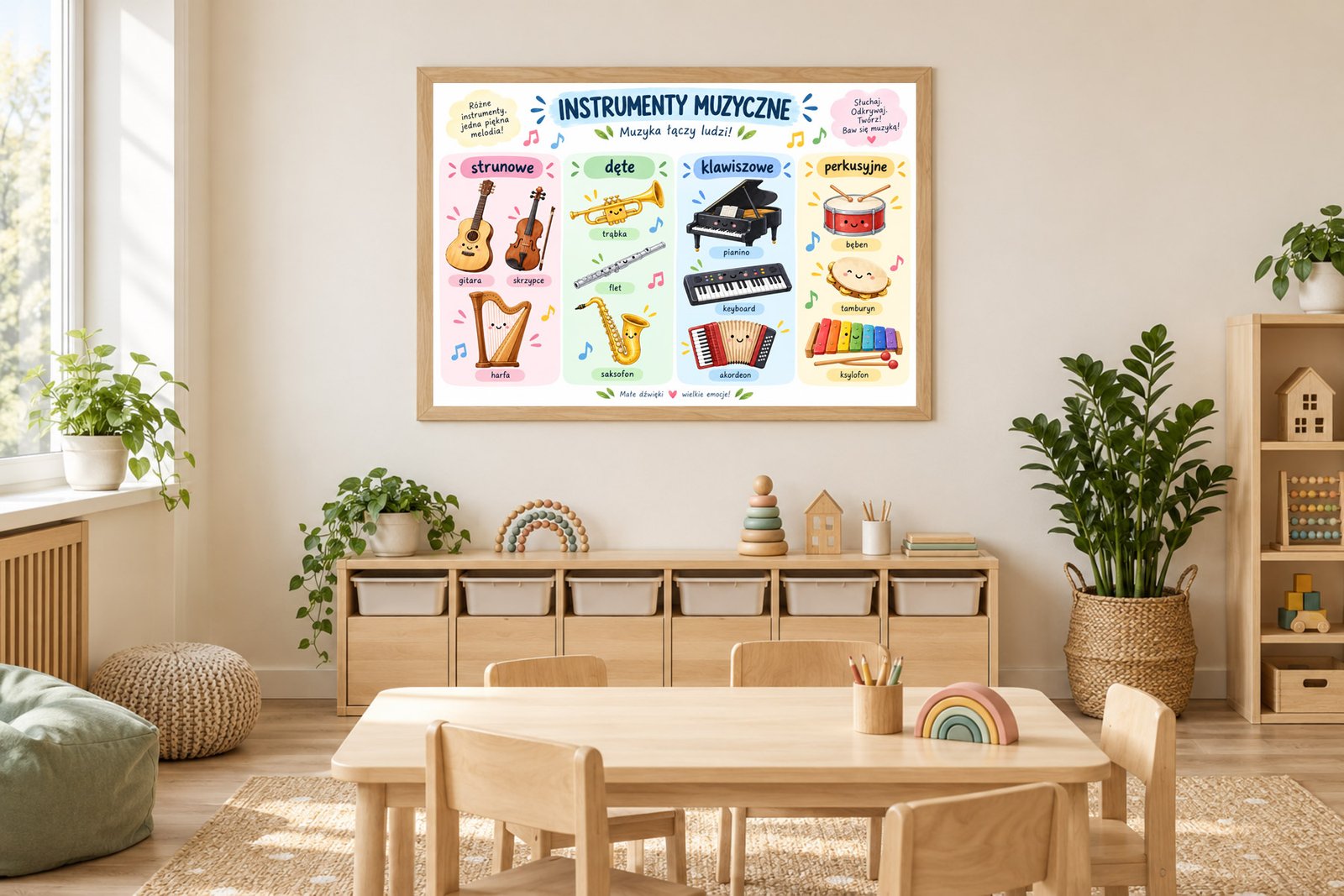 Plakat Edukacyjny Instrumenty Muzyczne Kompozycja 2