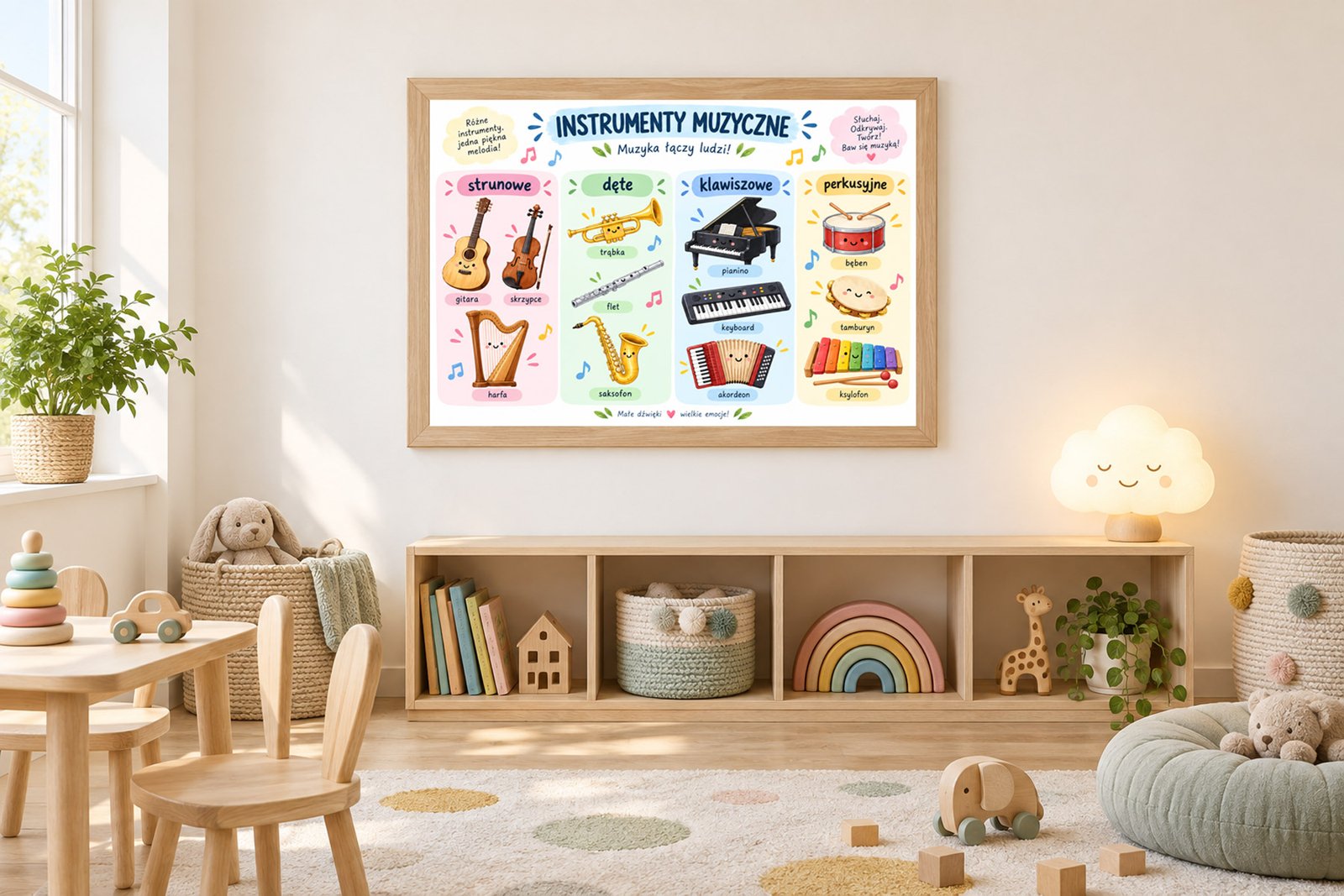 Plakat Edukacyjny Instrumenty Muzyczne Kompozycja 3